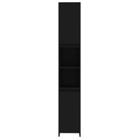 Mobile da Bagno Nero 30x30x183,5 cm in Legno Multistrato 802670