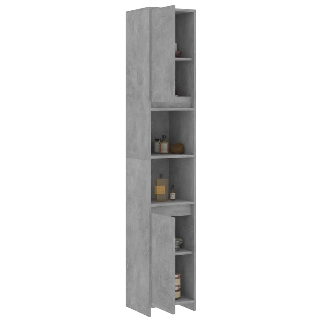 Mobile da Bagno Grigio Cemento 30x30x183,5 cm Legno Multistrato 802673