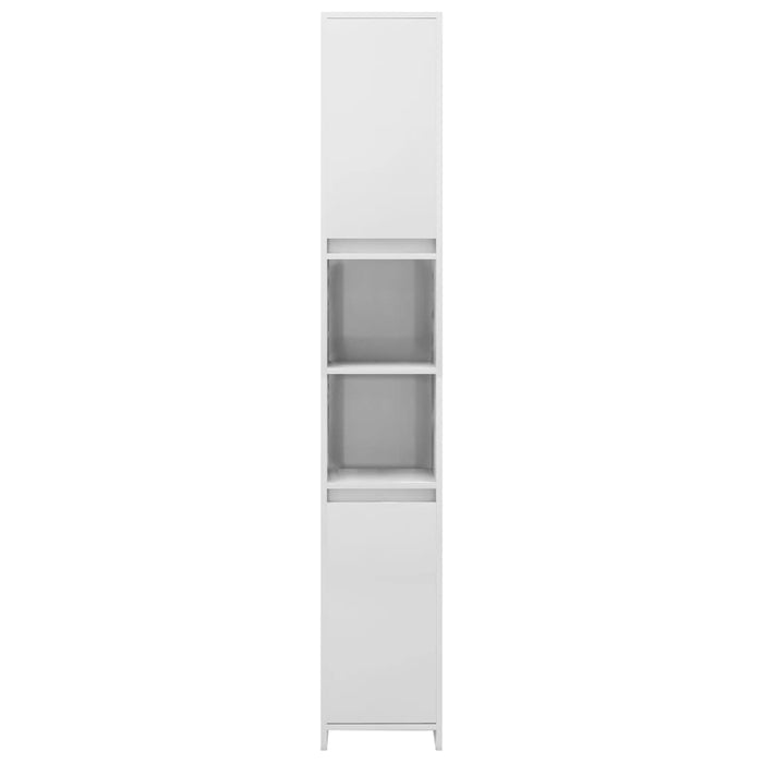 Mobile da Bagno Bianco Lucido 30x30x183,5 cm Legno Multistrato 802675