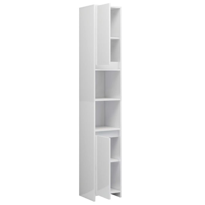 Mobile da Bagno Bianco Lucido 30x30x183,5 cm Legno Multistrato 802675