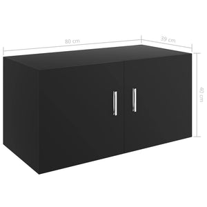 Armadietto da Parete Nero 80x39x40 cm in Legno Multistrato 802796