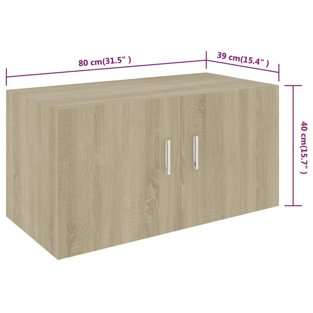 Armadietto da Parete Rovere Sonoma 80x39x40cm Legno Multistrato 802798