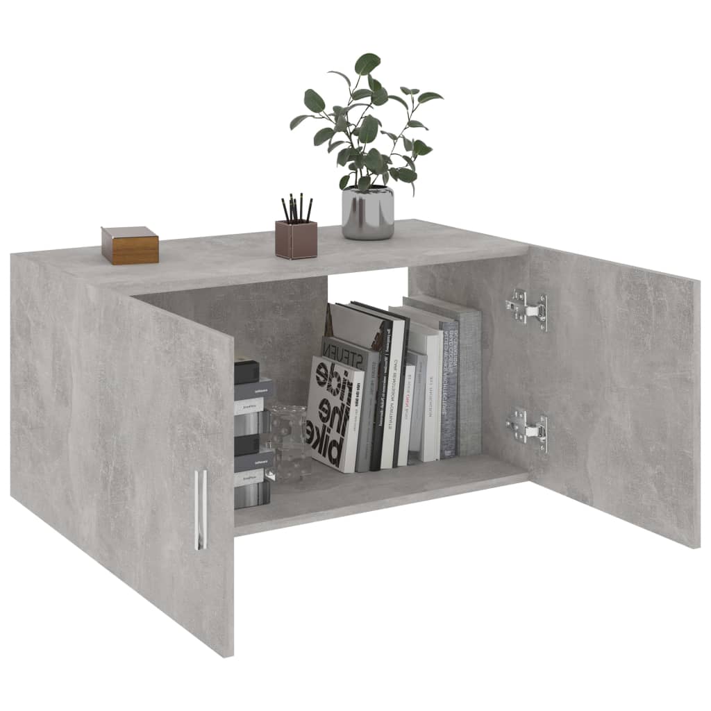 Armadietto da Parete Grigio Cemento 80x39x40 cm in Truciolato cod mxl 33680