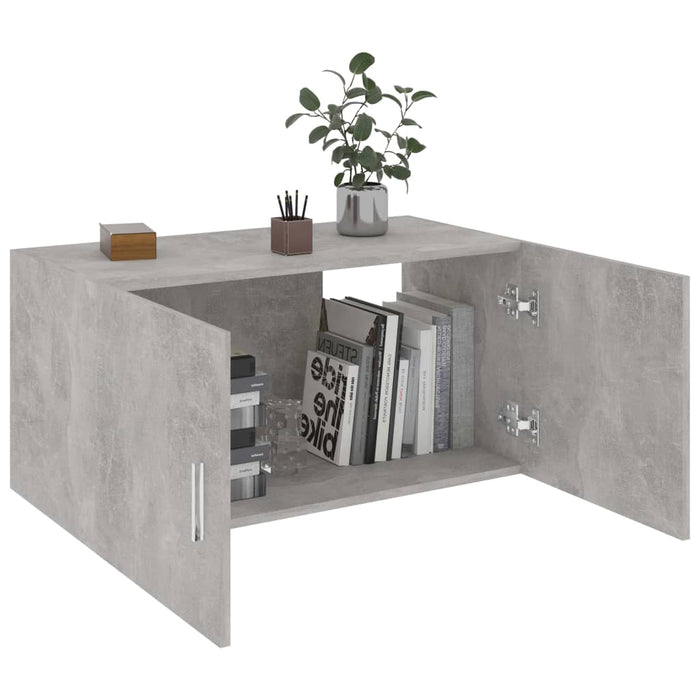Armadietto Parete Grigio Cemento 80x39x40 cm Legno Multistrato 802799