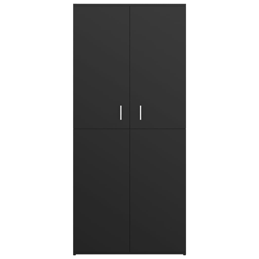 Scarpiera Nera 80x39x178 cm in Legno Multistrato 802859