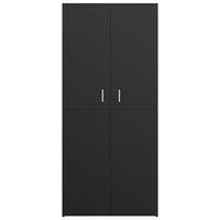 Scarpiera Nera 80x39x178 cm in Legno Multistrato 802859