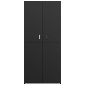 Scarpiera Nera 80x39x178 cm in Legno Multistrato 802859