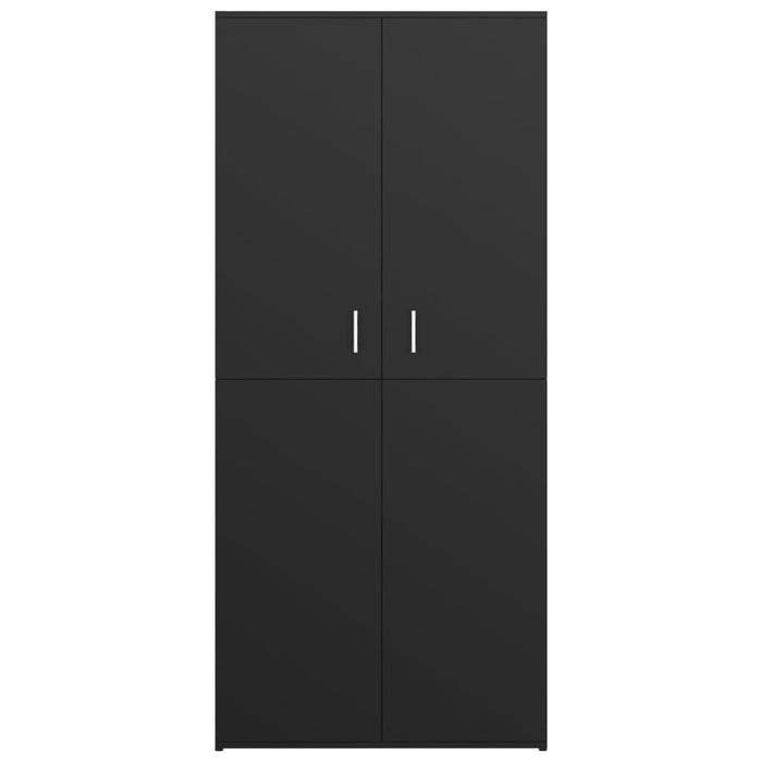 Scarpiera Nera 80x39x178 cm in Legno Multistrato 802859