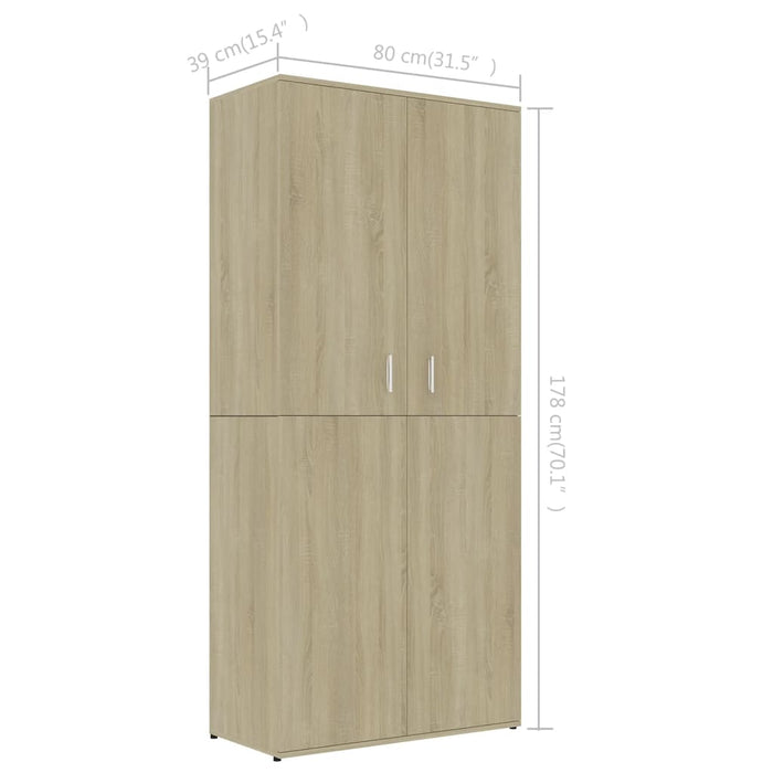 Scarpiera Rovere Sonoma 80x39x178 cm in Legno Multistrato 802861