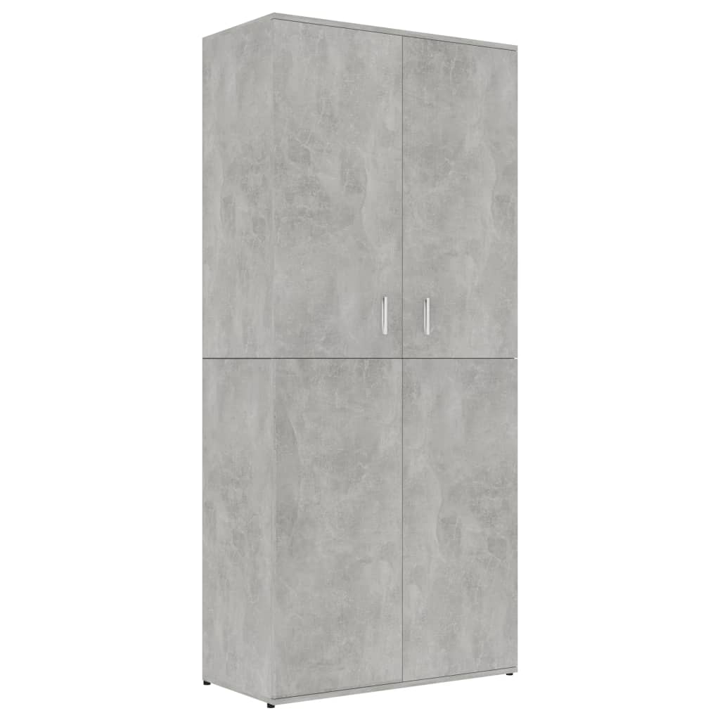 Scarpiera Grigio Cemento 80x39x178 cm in Legno Multistrato 802862
