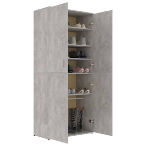 Scarpiera Grigio Cemento 80x39x178 cm in Legno Multistrato 802862