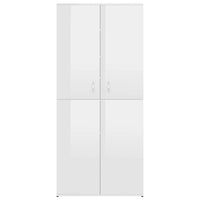 Scarpiera Bianco Lucido 80x39x178 cm in Legno Multistrato 802864