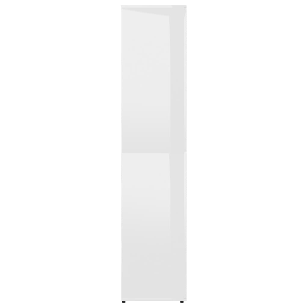 Scarpiera Bianco Lucido 80x39x178 cm in Legno Multistrato 802864