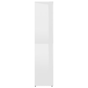 Scarpiera Bianco Lucido 80x39x178 cm in Legno Multistrato 802864