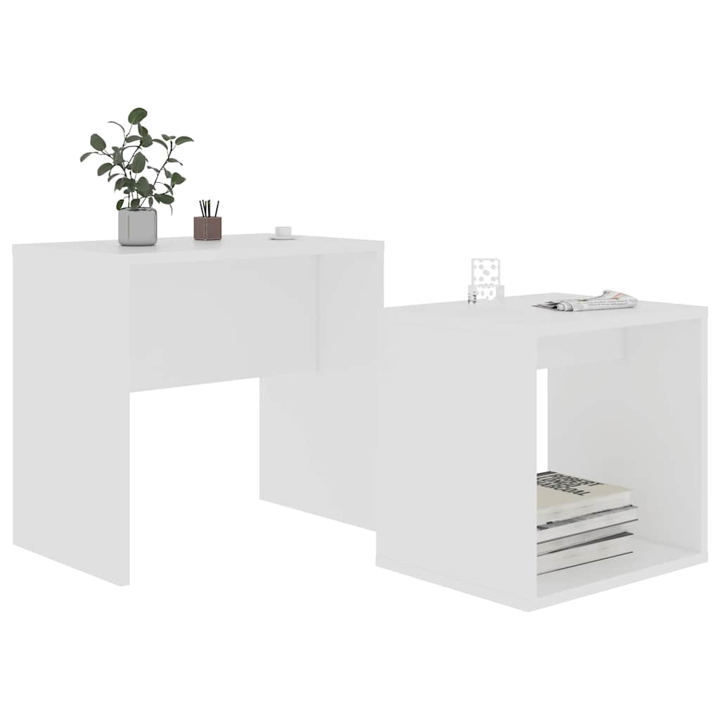 Tavolino da Salotto Bianco 48x30x45 cm in Legno Multistrato 802885