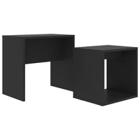 Set Tavolini da Salotto Nero 48x30x45 cm in Legno Multistrato 802886