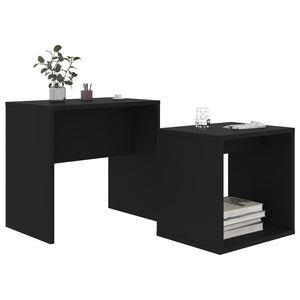 Set Tavolini da Salotto Nero 48x30x45 cm in Legno Multistrato 802886