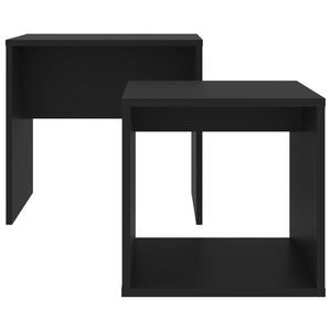 Set Tavolini da Salotto Nero 48x30x45 cm in Legno Multistrato 802886