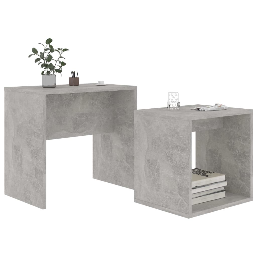 Set Tavolini da CaffÃ¨ Grigio Cemento 48x30x45 cm in Truciolato cod mxl 63964