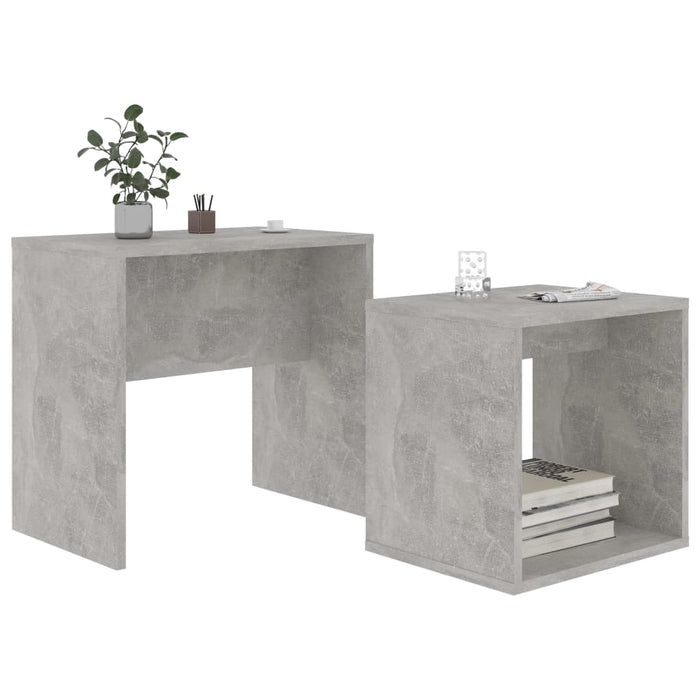 Set Tavolini da CaffÃ¨ Grigio Cemento 48x30x45 cm in Truciolato cod mxl 63964