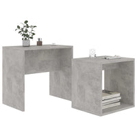 Set Tavolini da Salotto Grigio Cemento 48x30x45 cm Multistrato 802889