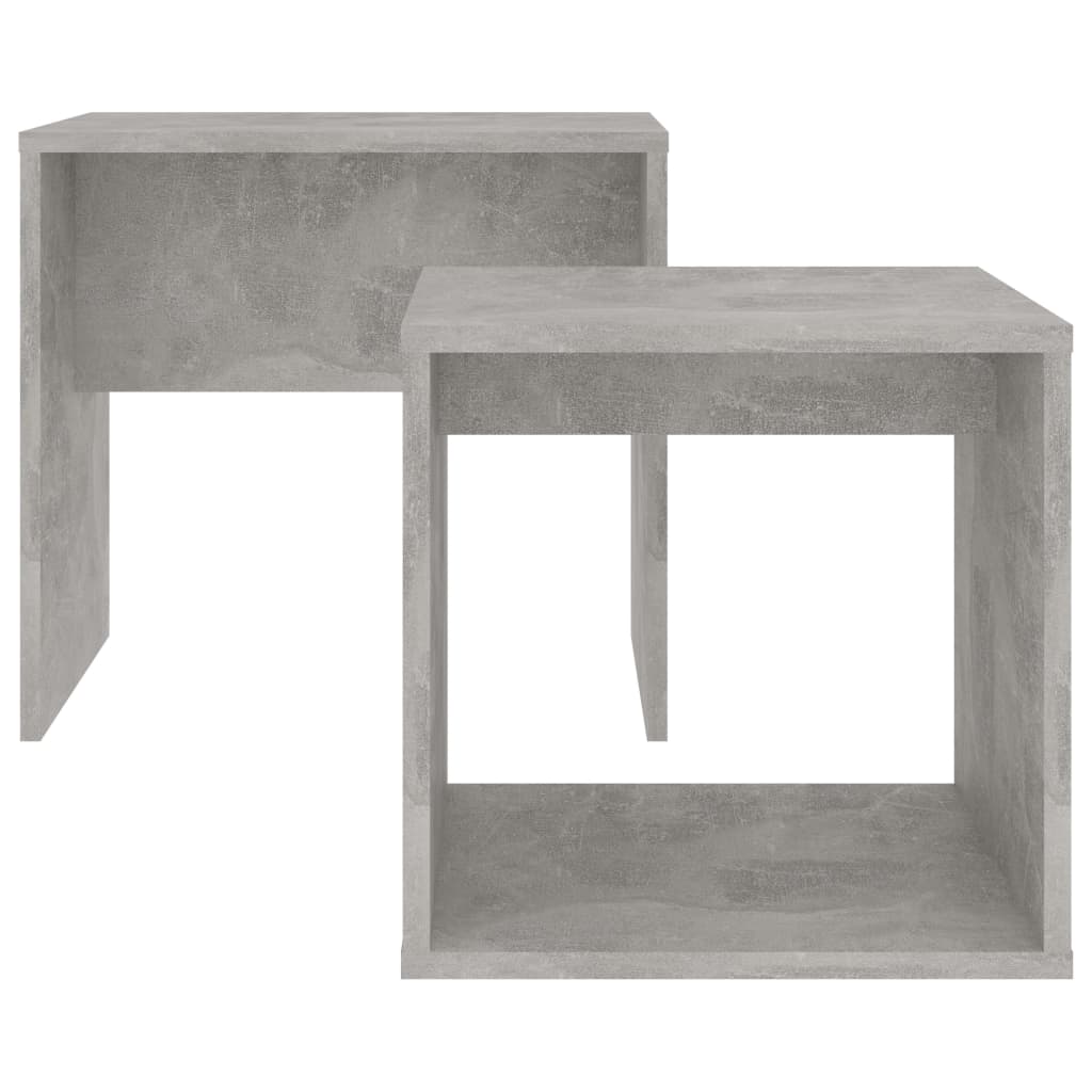Set Tavolini da Salotto Grigio Cemento 48x30x45 cm Multistrato 802889