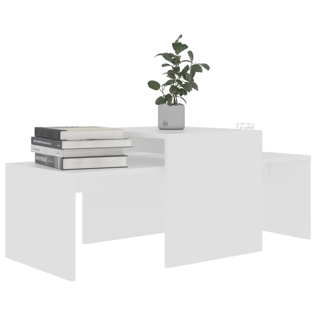Tavolino da Salotto Bianco 100x48x40 cm in Legno Multistrato cod mxl 7790