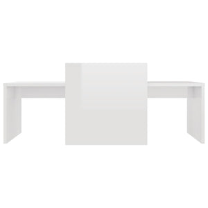 Set Tavolini da Salotto Bianco Lucido 100x48x40 cm Multistrato 802918