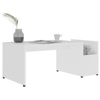 Tavolino da Salotto Bianco 90x45x35 cm in Legno Multistrato cod mxl 5787
