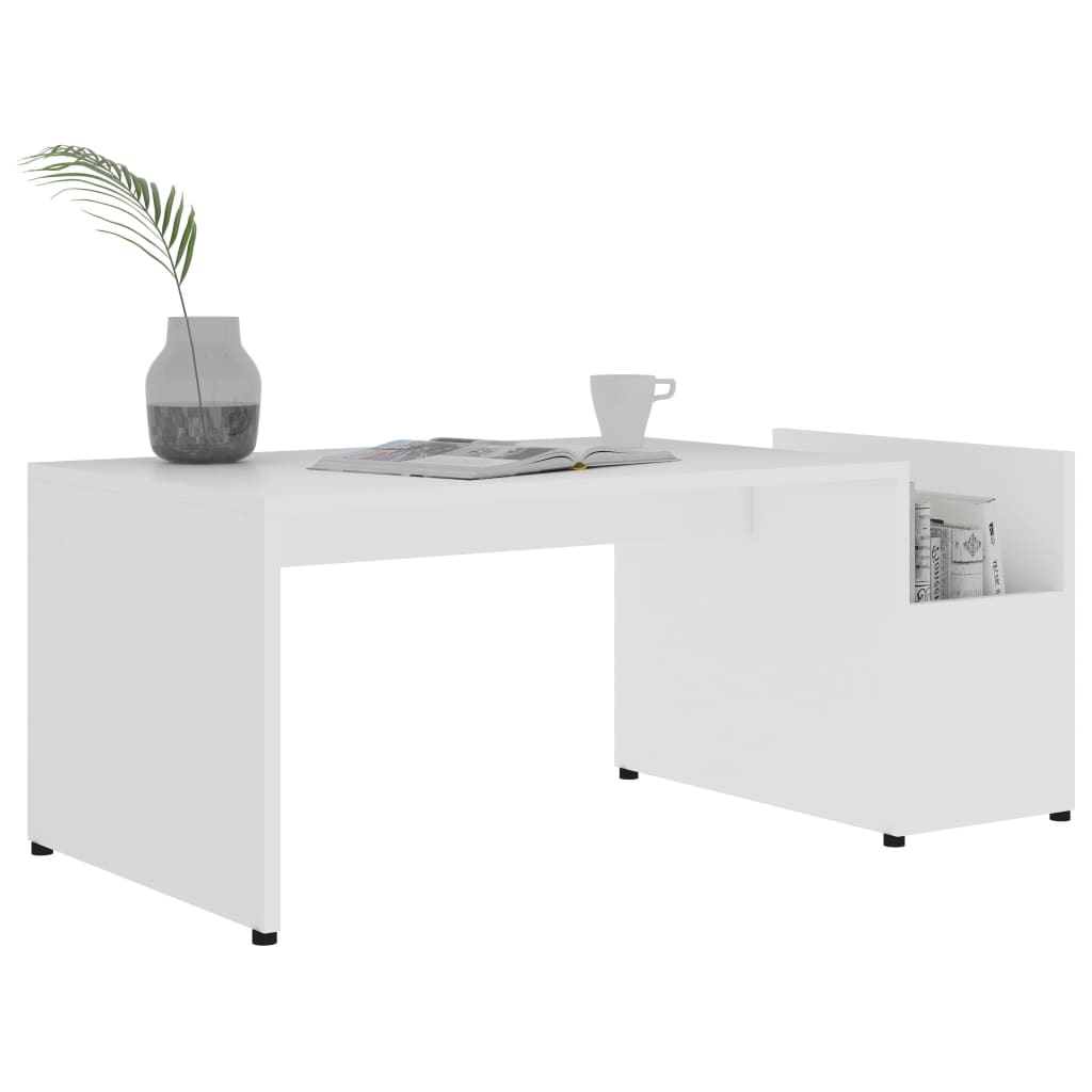 Tavolino da Salotto Bianco 90x45x35 cm in Legno Multistrato 802921