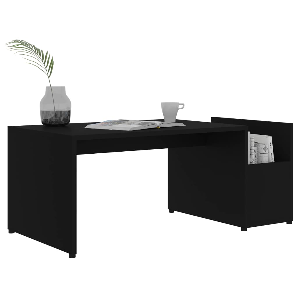 Tavolino da Salotto-Tavolino da soggiorno-Tavolo Nero 90x45x35 cm in Legno Multistrato