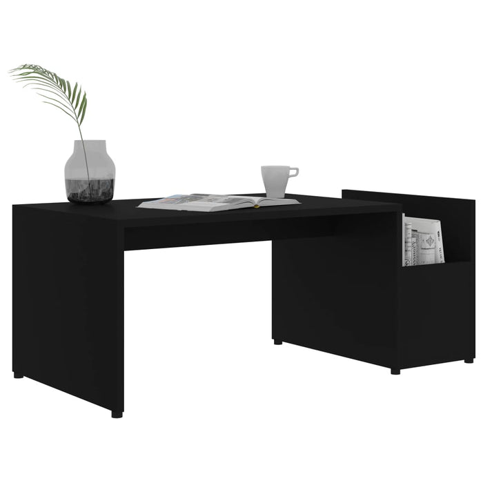 Tavolino da Salotto-Tavolino da soggiorno-Tavolo Nero 90x45x35 cm in Legno Multistrato
