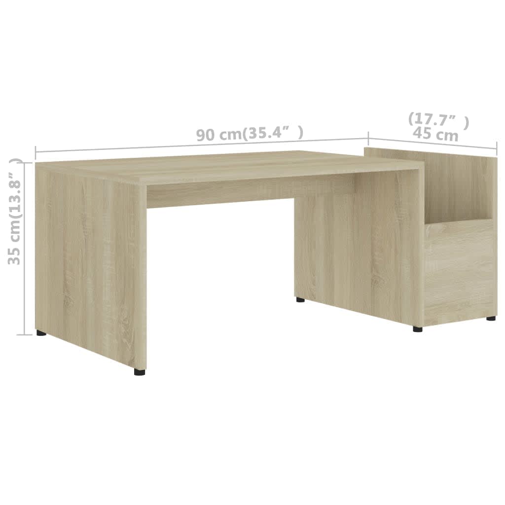 Tavolino da Salotto-Tavolino da soggiorno-Tavolo Rovere Sonoma 90x45x35 cm Legno Multistrato