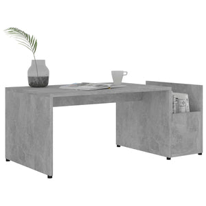 Tavolino da Salotto Grigio Cemento 90x45x35cm Legno Multistrato 802925