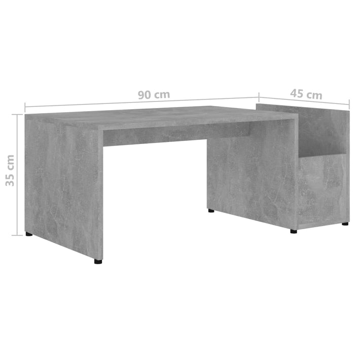Tavolino da CaffÃ¨ Grigio Cemento 90x45x35 cm in Truciolato cod mxl 9499
