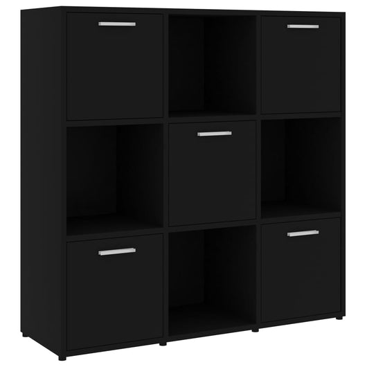 Libreria Nera 90x30x90 cm in Legno Multistrato 802931