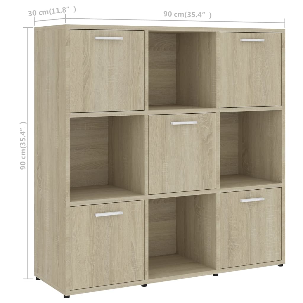 Libreria Rovere Sonoma 90x30x90 cm in Legno Multistrato 802933