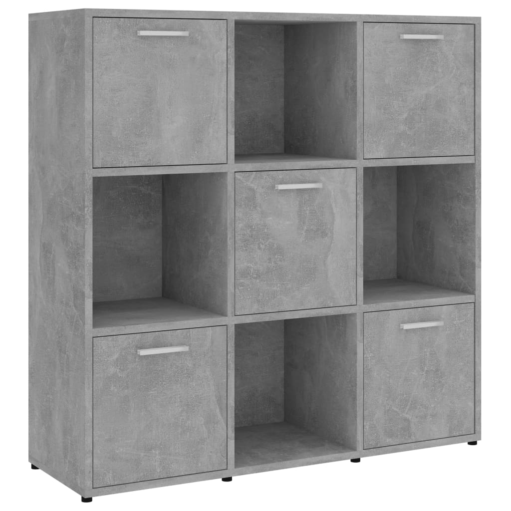 Libreria Grigio Cemento 90x30x90 cm in Legno Multistrato 802934