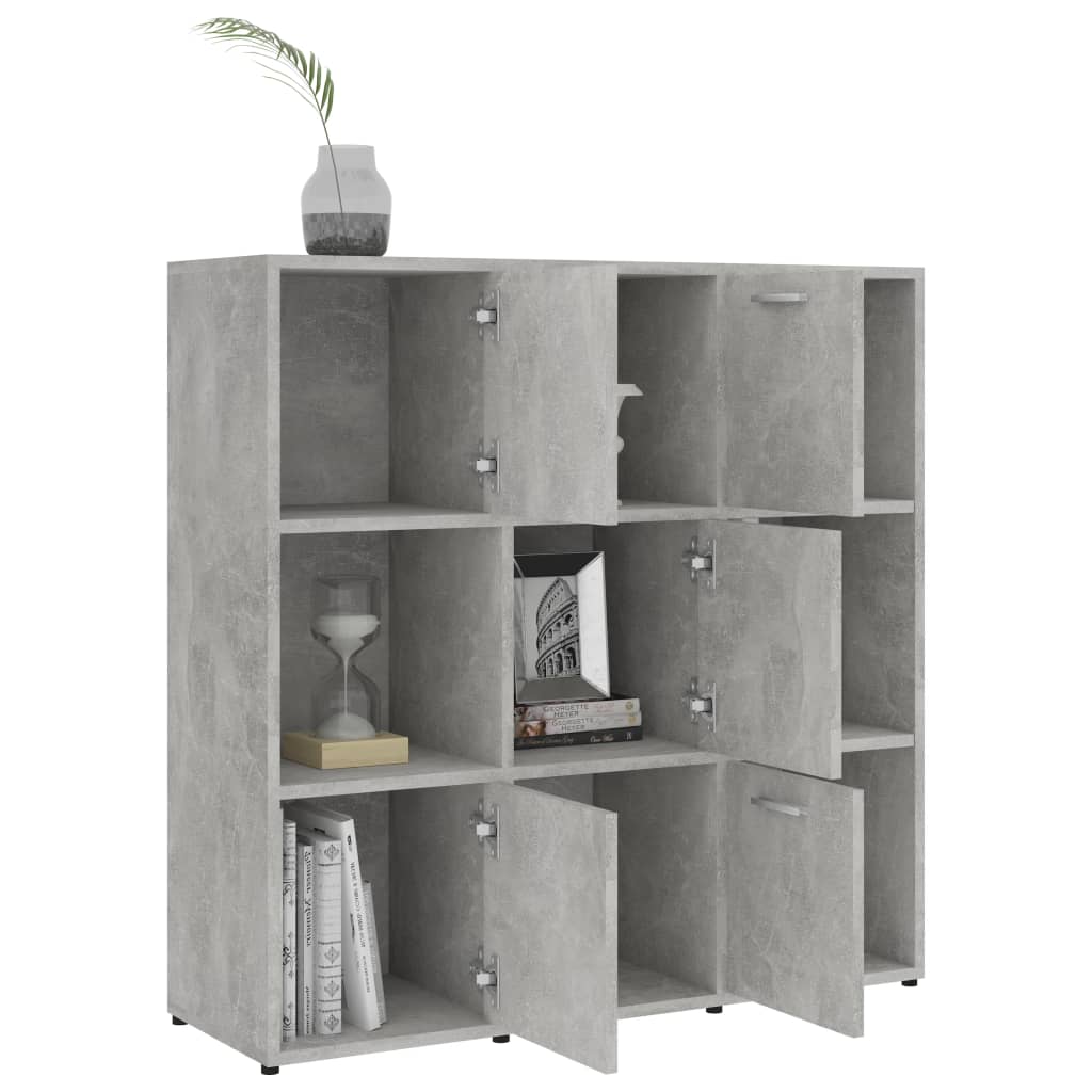 Libreria Grigio Cemento 90x30x90 cm in Legno Multistrato 802934