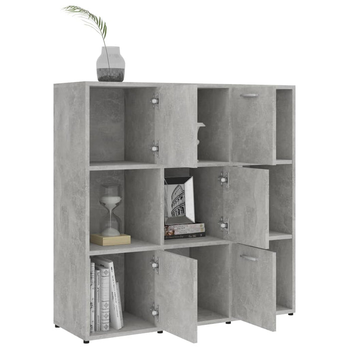 Libreria Grigio Cemento 90x30x90 cm in Legno Multistrato 802934