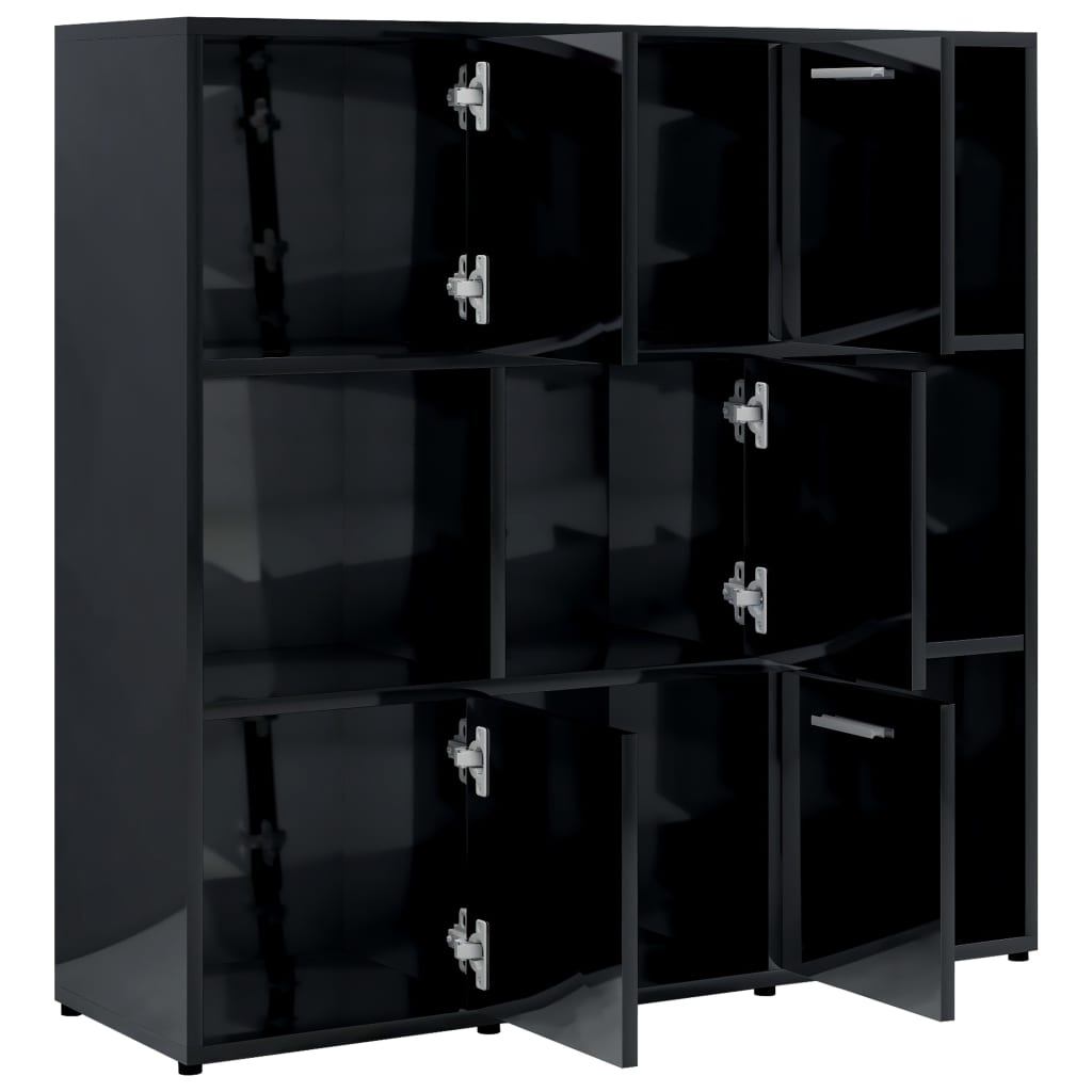 Libreria Nero Lucido 90x30x90 cm in Truciolato cod mxl 24809