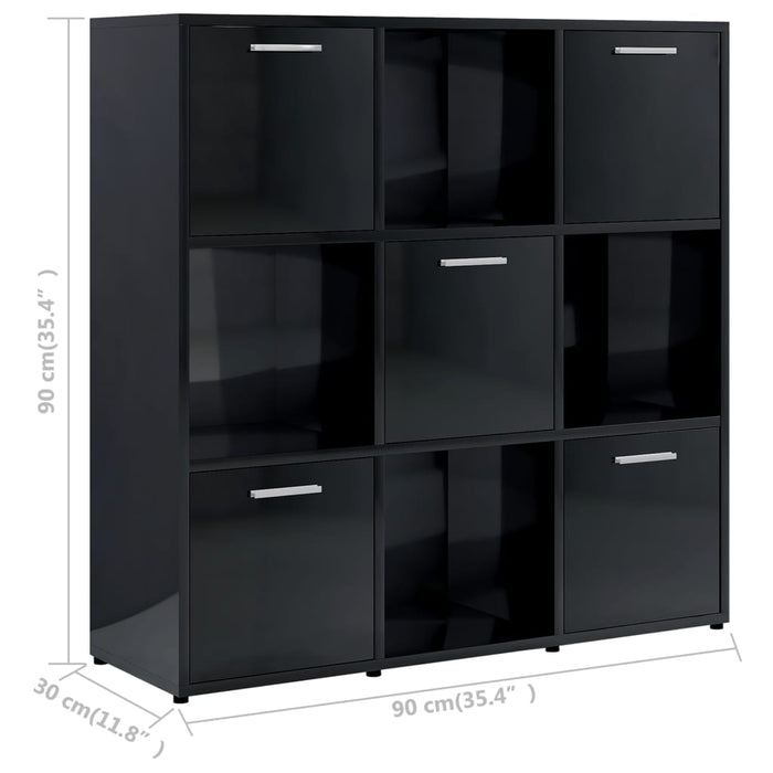 Libreria Nero Lucido 90x30x90 cm in Truciolato cod mxl 24809