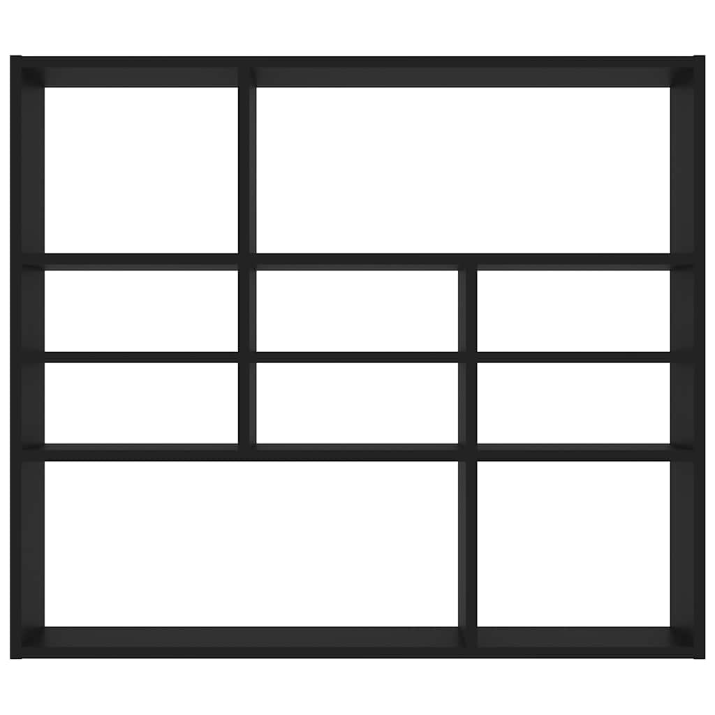 Scaffale a Parete Nero 90x16x78 cm in Truciolato cod mxl 33679