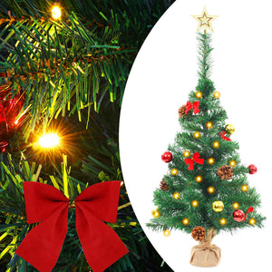 Albero di Natale Artificiale con Palline e LED 64 cm Verde cod mxl 19710