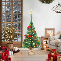 Albero di Natale Preilluminato con Palline Verde 64 cm 321505