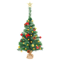 Albero di Natale Preilluminato con Palline Verde 64 cm 321505