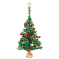 Albero di Natale Artificiale con Palline e LED 64 cm Verde cod mxl 19710