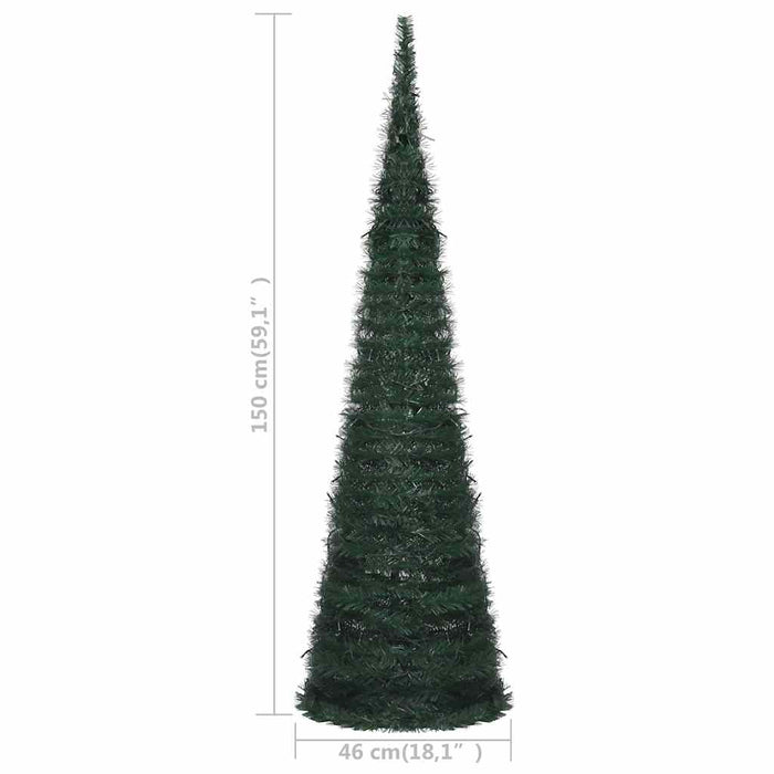 Albero di Natale Artificiale Apribile Preilluminato Verde 150cm 321523