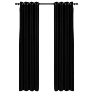 Tende Oscuranti Effetto Lino con Occhielli 2pz 140x225cm Nerecod mxl 129388