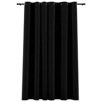Tenda Oscurante Effetto Lino con Occhielli 290x245 cm Nera cod mxl 72903